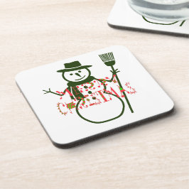 Cool White KerstGreen Snowman Bier Onderzetter