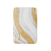 Cool White marble Gold Glitter Badmat (Voorkant Verticaal)