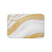 Cool White marble Gold Glitter Badmat (Voorkant)