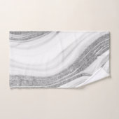 Cool White marble Stone Silver Glitter Bad Handdoek (Handdoek)