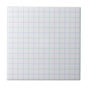 Cool White met Paarse & Mint Green Geruit Tegeltje