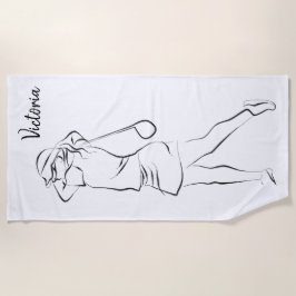 Cool White Modern voegt Jouw naam toe Gepersonalis Strandlaken