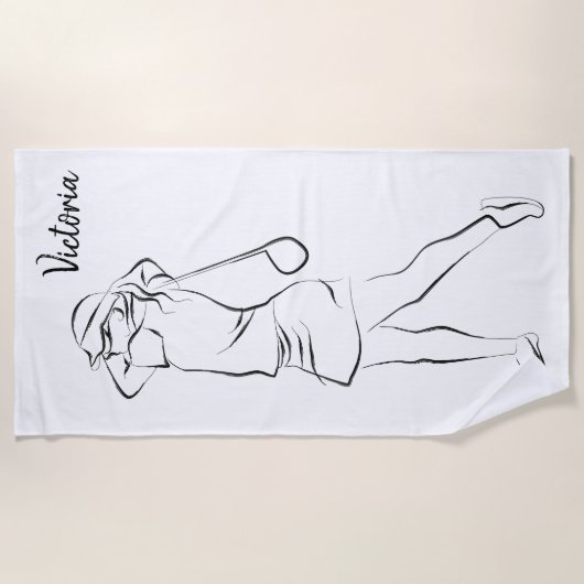 Cool White Modern voegt Jouw naam toe Gepersonalis Strandlaken (Voorkant)