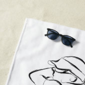 Cool White Modern voegt Jouw naam toe Gepersonalis Strandlaken (In situ)