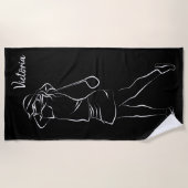 Cool White Modern voegt Jouw naam toe Gepersonalis Strandlaken (Voorkant)