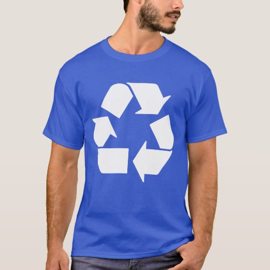 Cool White Recyclen Symbool T-shirt (Voorkant)