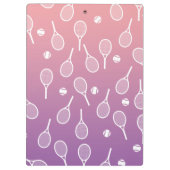 Cool White Retro Tennis Racquets Patroonverloop Klembord (Achterkant)