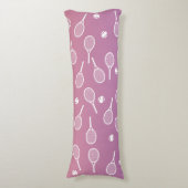 Cool White Retro Tennis Racquets Patroonverloop Lichaamskussen (Voorkant Verticaal)