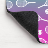 Cool White Retro Tennis Racquets Patroonverloop Muismat (Hoek)