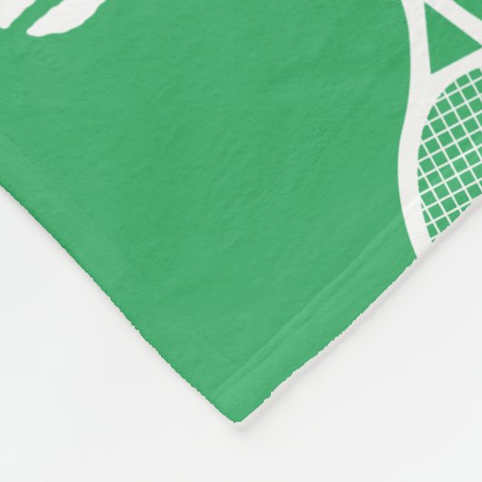 Cool White Retro Tennis Racquets Pattern Green Fleece Deken (Hoek)