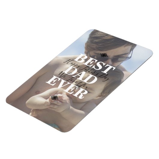 Cool White Scripts Best Dad ever Fathers Day Photo Magneet (Linkerzijde)