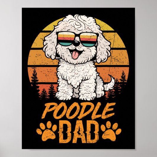 Cool White Speelgoed poedel papa vaders dag voor p Poster (Voorkant)