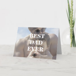 Cool WhiteScripts Beste Papa Ooit Vaderdag Foto Kaart