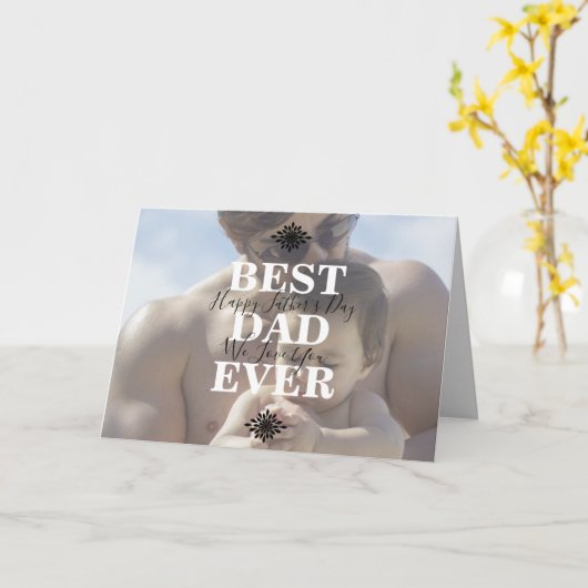 Cool WhiteScripts Beste vader op vaderdag foto Kaart (Gele Bloem)