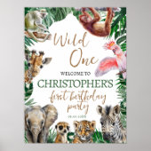 Cool Wild Animals Verjaardagsfeestje Welkom Poster (Voorkant)