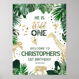 Cool Wild Animals Verjaardagsfeestje Welkom Poster