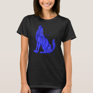 Cool Wild Blue Wolf Howling Wildlife Dieren Wolve T-shirt
