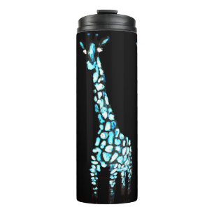 Cool wild dier, abstracte blauwe giraffe thermosbeker