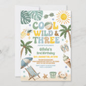 Cool Wild & Drie Zomerstrand 3e Verjaardag Kaart (Voorkant)