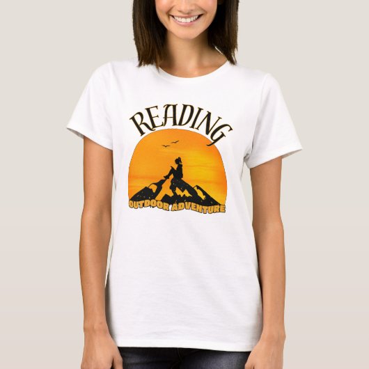 Cool Wild Reader Sunset Mountain T-shirt (Voorkant)