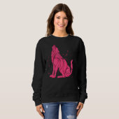 Cool Wild Roze Wolf Howling Wildlife Dieren Wolve Trui (Voorkant volledig)