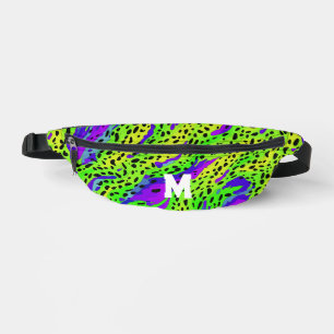 Cool Wilde Groen Paarse Safari Dierprint Initiaal Heuptasje
