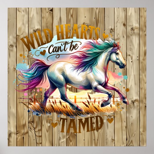 Cool wilde harten paard Western Poster (Voorkant)