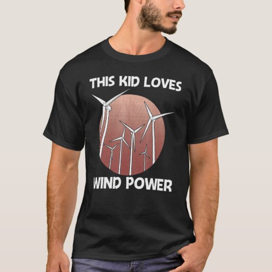Cool Wind Power For Kids Boys Wind Turbine Renewab T-shirt (Voorkant)