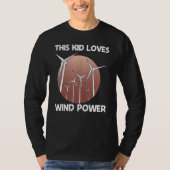 Cool Wind Power For Kids Boys Wind Turbine Renewab T-shirt (Voorkant)
