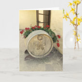 Cool Wine Barrel Wenskaart! Kaart (Gele Bloem)