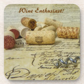Cool Wine Enthusiast Onderzetter! Bier Onderzetter (Voorkant)