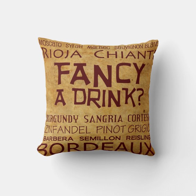 Cool Wine Fancy een Drink Kussen! Kussen (Voorkant)