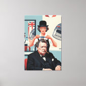 Cool Winston Churchill Canvas Afdruk (Voorkant)