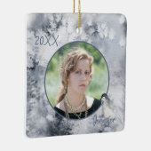 Cool Winter Background Photo Template Keramisch Ornament (Rechts)