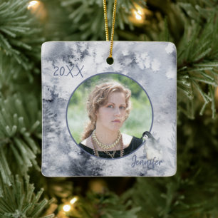 Cool Winter Background Photo Template Keramisch Ornament