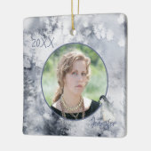 Cool Winter Background Photo Template Keramisch Ornament (Links)