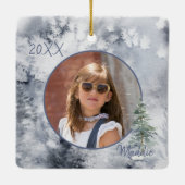 Cool Winter Background Photo Template Keramisch Ornament (Achterkant)