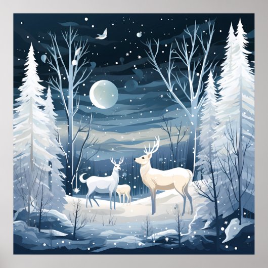 Cool Winter hertenliefhebbers Poster (Voorkant)