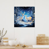Cool Winter hertenliefhebbers Poster (Keuken)