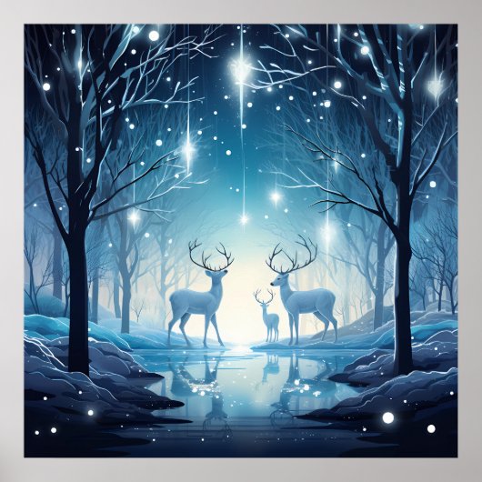 Cool Winter hertenliefhebbers Poster (Voorkant)