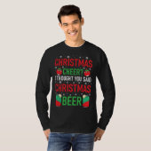 Cool Winter Holiday  Beer Drinking  Christmas Humo T-shirt (Voorkant volledig)