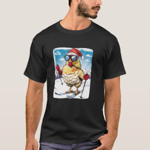 Cool wintersport voor helling en kip met skis B T-shirt