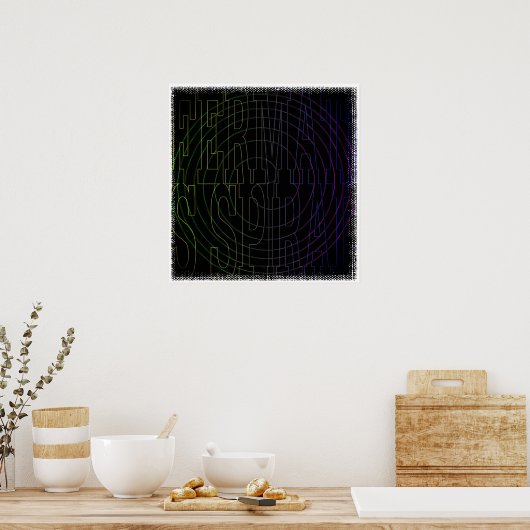 Cool Wiskunde geek Text Art: Fermat's Spiral Poster (Keuken)