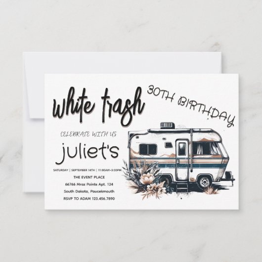 Cool wit afval 30TH Verjaardag uitnodigingen (Voorkant)