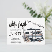 Cool wit afval 30TH Verjaardag uitnodigingen (Staand voorkant)