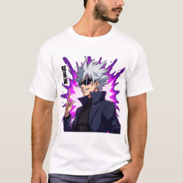 Cool Wit-Haired Anime karakter met zonnebril T-shirt