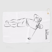    Cool Wit Modern Voeg Je Naam Toe Aangepaste Her Golfhanddoek (Horizontaal)
