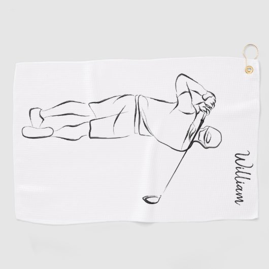Cool Wit Modern Voeg Je Naam Toe Aangepaste Her Golfhanddoek (Horizontaal)