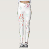 Cool wit Roze Marmer Bloemen Patroon Heup vrouwen Leggings (Voorkant)