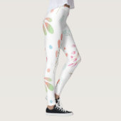 Cool wit Roze Marmer Bloemen Patroon Heup vrouwen Leggings (Rechts)